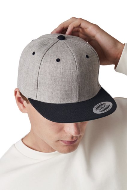 FLAT PEAK CAP - 6 PANELS Dark Grey/Black (Vyberte barvu tmavě šedá / černá, Velikost U)