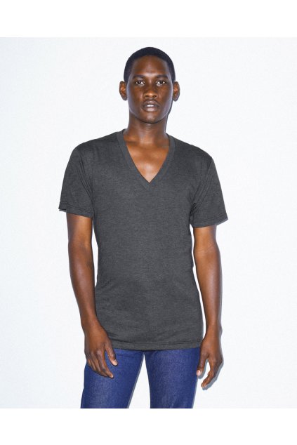 UNISEX TRI-BLEND SHORT SLEEVE V-NECK T-SHIRT Athletic Blue (Vyberte barvu atletická modrá, Velikost S)