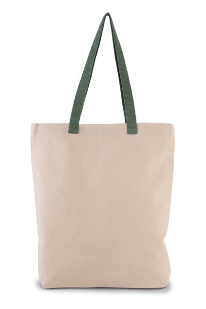 SHOPPER BAG WITH GUSSET AND CONTRAST COLOUR HANDLE Natural/Navy (Vyberte barvu přírodní / námořnická modrá, Velikost U)