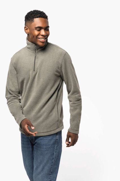 ENZO - ZIP NECK MICROFLEECE JACKET Beige (Vyberte barvu béžová, Velikost 2XL)