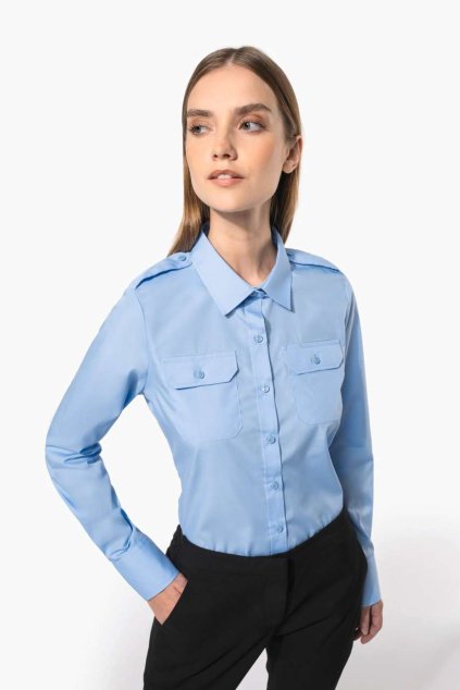LADIES’ LONG-SLEEVED PILOT SHIRT White (Vyberte barvu bílá, Velikost S)