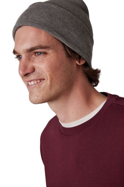 BEANIE WITH TURN-UP Dark Grey (Vyberte barvu tmavě šedá, Velikost U)