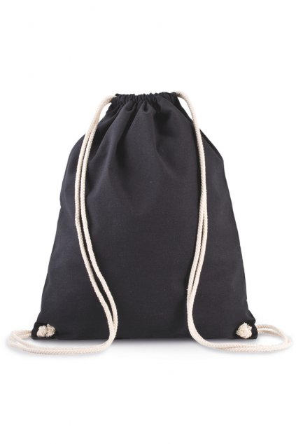 ORGANIC COTTON BACKPACK WITH DRAWSTRING CARRY HANDLES Black (Vyberte barvu černá, Velikost U)