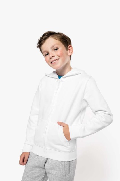 KIDS FULL ZIP HOODED SWEATSHIRT Black (Vyberte barvu černá, Velikost 6/8)