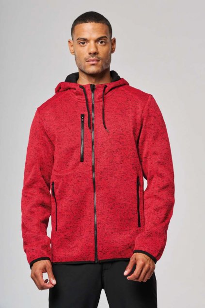 MEN'S HEATHER HOODED JACKET Light Grey Mélange (Vyberte barvu světle šedý melír, Velikost S)
