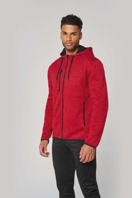 MEN'S HEATHER HOODED JACKET Light Grey Mélange (Vyberte barvu světle šedý melír, Velikost S)
