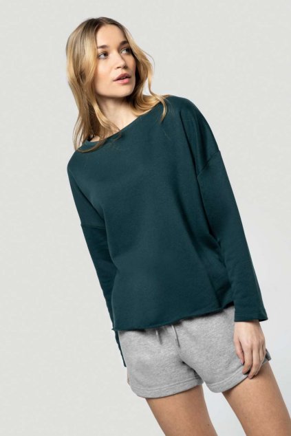 LADIES' OVERSIZED SWEATSHIRT Light Grey Heather (Vyberte barvu světle šedá žíhaná, Velikost S/M)