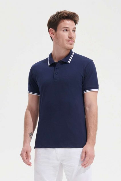 SOL'S PASADENA MEN - POLO SHIRT Red/White (Vyberte barvu červená / bílá, Velikost S)
