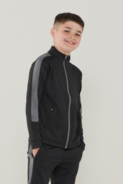 KIDS' KNITTED TRACKSUIT TOP Black/Red (Vyberte barvu černá / červená, Velikost 5/6)