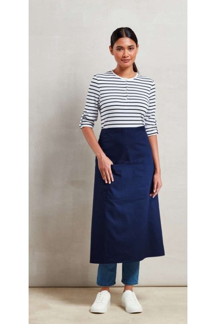 'COLOURS COLLECTION’ BAR APRON WITH POCKET Navy (Vyberte barvu námořnická modrá, Velikost U)