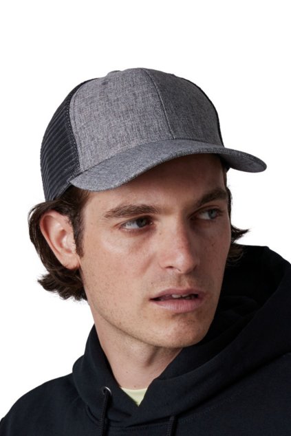 URBAN TRUCKER CAP - 6 PANELS Light Navy Heather/Dark Grey (Vyberte barvu světlá námořnická modrá žíhaná / tmavě šedá, Velikost U)