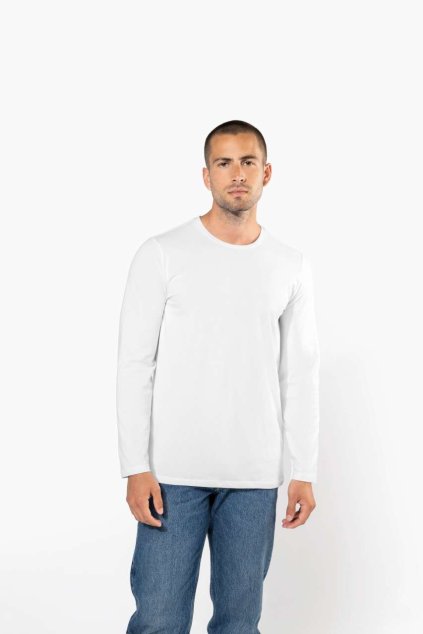 MEN'S LONG-SLEEVED CREW NECK T-SHIRT Black (Vyberte barvu černá, Velikost S)