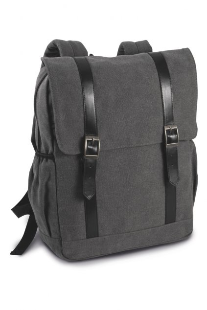FLAP-TOP CANVAS BACKPACK Washed Dark Grey (Vyberte barvu opraná tmavě šedá, Velikost U)