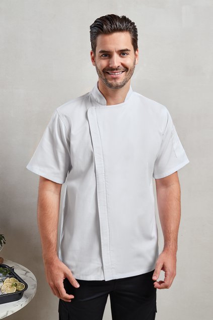 CHEF'S ZIP-CLOSE SHORT SLEEVE JACKET White (Vyberte barvu bílá, Velikost XS)