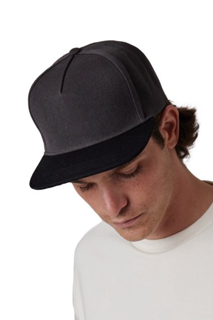 SNAPBACK CAP - 5 PANELS Dark Grey/Black (Vyberte barvu tmavě šedá / černá, Velikost U)