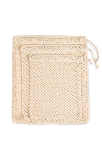 MESH BAG WITH DRAWSTRING CARRY HANDLE Natural (Vyberte barvu přírodní, Velikost S)