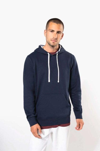 UNISEX CONTRAST PATTERNED HOODED SWEATSHIRT Black/Mexican Skull (Vyberte barvu černá / mexická lebka, Velikost XS)