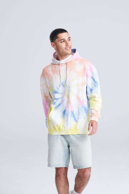 TIE-DYE HOODIE Blue Cloud (Vyberte barvu modrý mrak, Velikost XS)