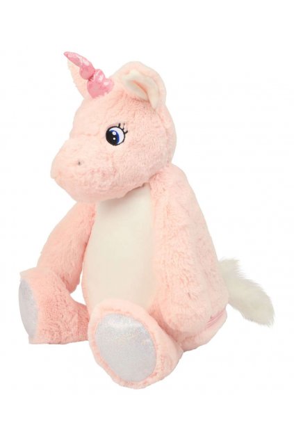 Růžový plyšový jednorožec se zipem Unicorn