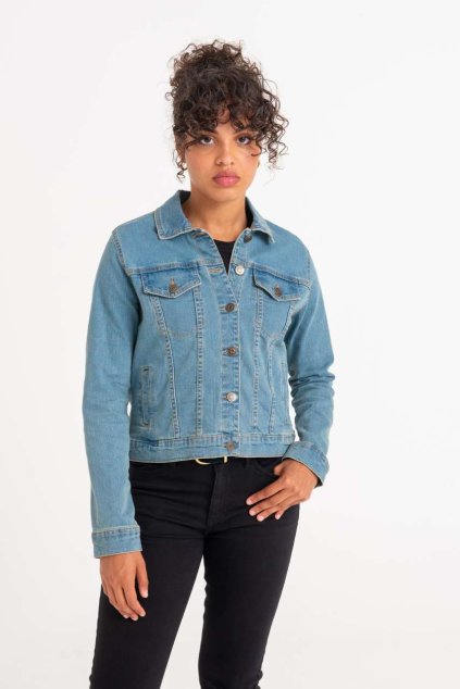 OLIVIA DENIM JACKET Light Blue Wash (Vyberte barvu Světle modrá sepraná, Velikost XS)