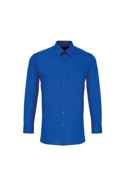 MEN’S LONG SLEEVE FITTED POPLIN SHIRT Black (Vyberte barvu černá, Velikost L)