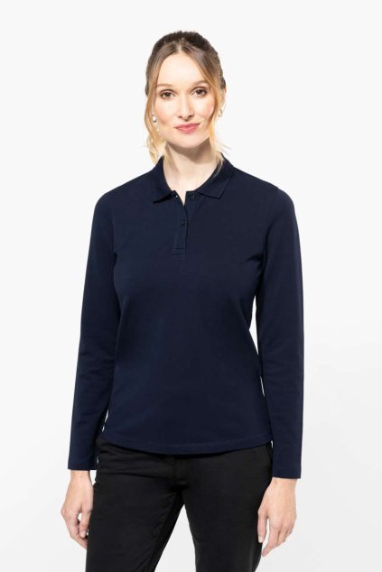 LADIES' LONG-SLEEVED SUPIMA® POLO SHIRT White (Vyberte barvu bílá, Velikost XS)