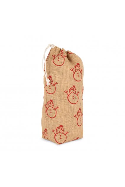 BOTTLE CARRIER WITH CHRISTMAS PATTERNS Natural/Cherry Red (Vyberte barvu přírodní / třešňová červená, Velikost U)