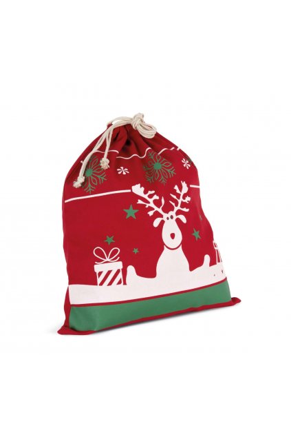 DRAWSTRING BAG WITH CHRISTMAS PATTERNS Natural (Vyberte barvu přírodní, Velikost U)