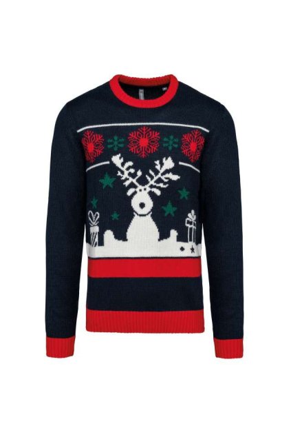 UNISEX CREW NECK CHRISTMAS JUMPER Night Navy (Vyberte barvu noční námořnická modrá, Velikost S)