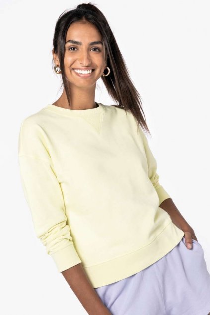 ECO-FRIENDLY LADIES’ DROP-SHOULDER SWEATSHIRT Hibiscus Red (Vyberte barvu Hibiscus Red, Velikost XS)
