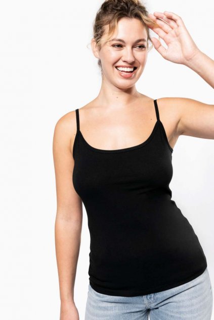 LADIES' STRAPPY TANK TOP Black (Vyberte barvu černá, Velikost XS)