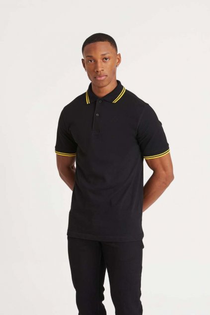 STRETCH TIPPED POLO Black/Red (Vyberte barvu černá / červená, Velikost S)