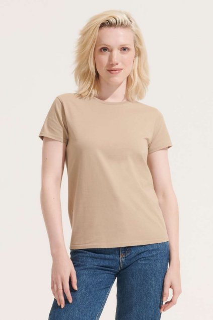 SOL'S PIONEER WOMEN - ROUND-NECK FITTED JERSEY T-SHIRT Bottle Green (Vyberte barvu lahvová zelená, Velikost S)