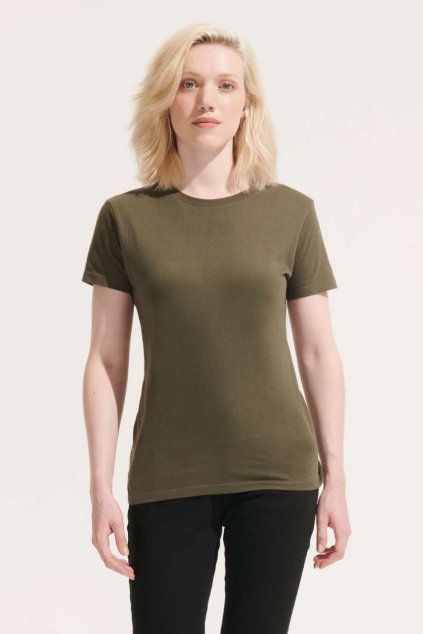 SOL'S REGENT WOMEN - ROUND COLLAR T-SHIRT Deep Black (Vyberte barvu hlubinná černá, Velikost S)