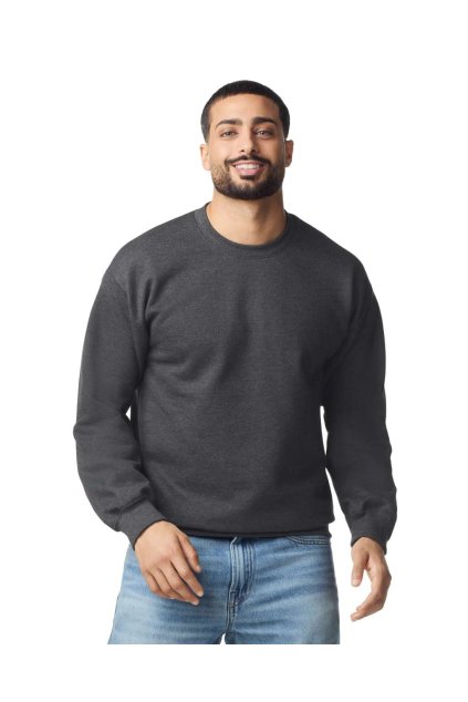 SOFTSTYLE® MIDWEIGHT FLEECE ADULT CREWNECK Black (Vyberte barvu černá, Velikost S)