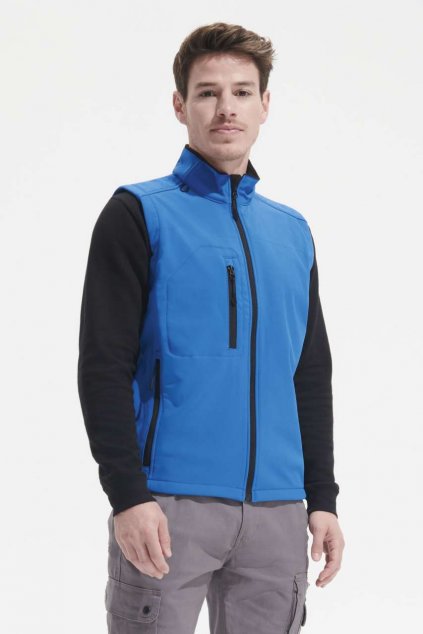 SOL'S RALLYE MEN - SLEEVELESS SOFTSHELL JACKET Black (Vyberte barvu černá, Velikost 2XL)
