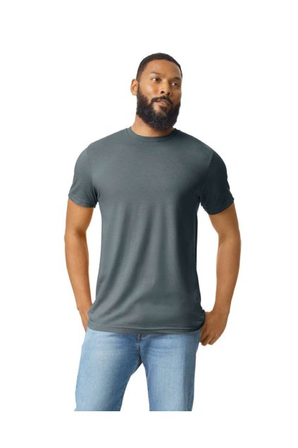 SOFTSTYLE® CVC ADULT T-SHIRT Dark Heather (Vyberte barvu tmavě žíhaná, Velikost S)