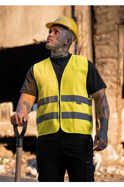 SAFETY VEST WITH ZIPPER "COLOGNE" Yellow (Vyberte barvu žlutá, Velikost M)