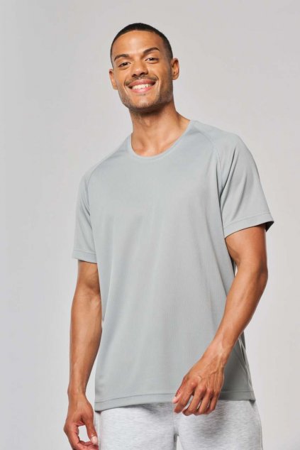 MEN'S RECYCLED ROUND NECK SPORTS T-SHIRT Aqua Blue (Vyberte barvu vodní modrá, Velikost XS)