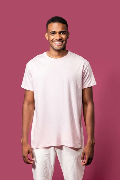 BIO150IC MEN'S ROUND NECK T-SHIRT Cloudy Blue Heather (Vyberte barvu Cloudy Blue Heather, Velikost S)
