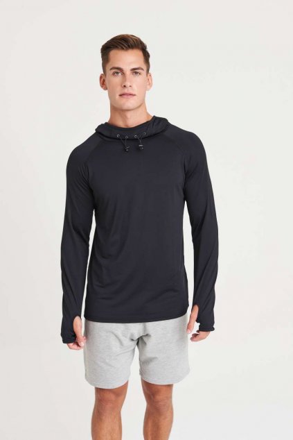 MENS COOL COWL NECK TOP Black Slate Melange (Vyberte barvu černá břidlicová žíhaná, Velikost S)