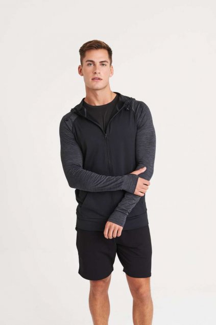 MEN'S COOL CONTRAST ZOODIE Black/Black Slate Melange (Vyberte barvu Black/Black Slate Melange, Velikost S)