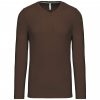 MEN'S LONG-SLEEVED V-NECK T-SHIRT Navy (Vyberte barvu námořnická modrá, Velikost 2XL)