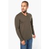 MEN'S LONG-SLEEVED V-NECK T-SHIRT Navy (Vyberte barvu námořnická modrá, Velikost 2XL)