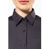 LADIES' SHORT-SLEEVED COTTON POPLIN SHIRT Zinc (Vyberte barvu zinek šedá, Velikost S)