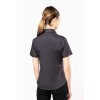 LADIES' SHORT-SLEEVED COTTON POPLIN SHIRT Zinc (Vyberte barvu zinek šedá, Velikost S)