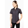 LADIES' SHORT-SLEEVED COTTON POPLIN SHIRT Zinc (Vyberte barvu zinek šedá, Velikost S)