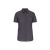 LADIES' SHORT-SLEEVED COTTON POPLIN SHIRT Zinc (Vyberte barvu zinek šedá, Velikost S)