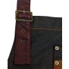 'DIVISION' WAXED LOOK DENIM BIB APRON WITH FAUX LEATHER Black Denim (Vyberte barvu černá džínovina, Velikost U)