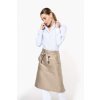 POLYCOTTON LONG APRON Beige (Vyberte barvu béžová, Velikost U)